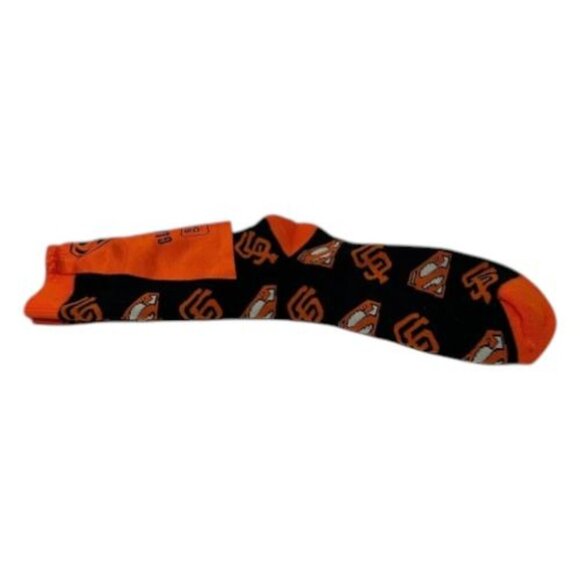 San Francisco Giants Superman Logo Socks Adult Large Black Orange Success Brands - Picture 7 of 16
